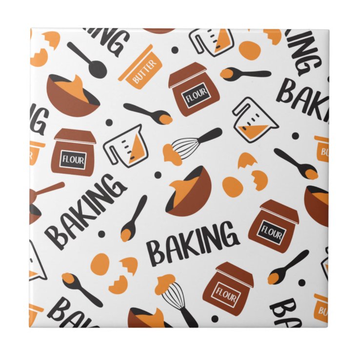 Sweet Cute Baking Art Pattern I Ceramic Tile Zazzle