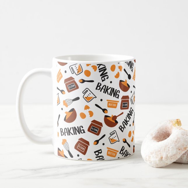 Sweet Cute Baking Art Pattern I Coffee Mug (With Donut)