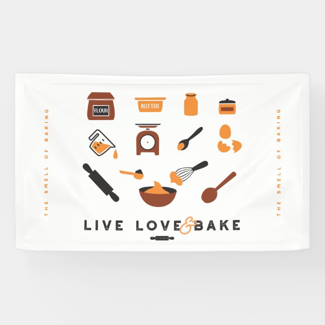 Sweet Cute Baking Tools Art Banner (Horizontal)