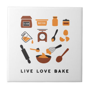 Sweet Cute Baking Tools Art Ceramic Tile