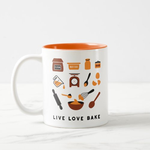 Sweet Cute Baking Tools Art Two_Tone Coffee Mug
