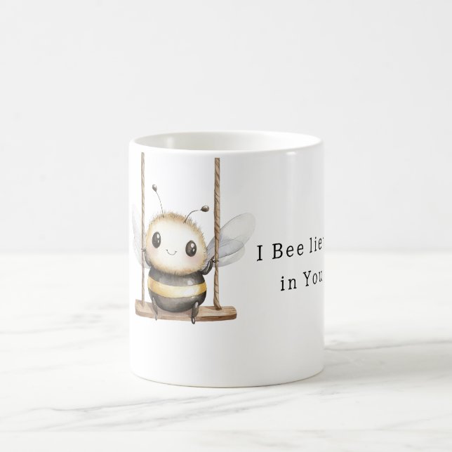 Sweet Cute Bee on Swing Coffee Mug (Center)