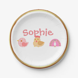 Sweet Cute Birds Paper Plates