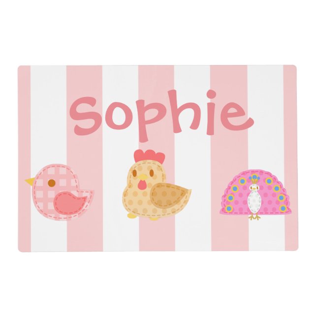Sweet Cute Birds Placemat (Front)