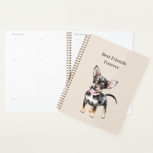 Sweet Cute Brown Cream Chihuahua Dog Best Friends Planner