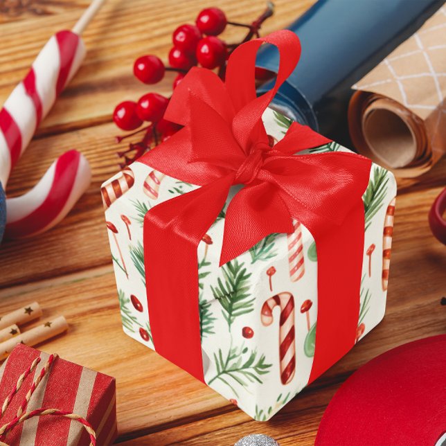 Sweet & Cute Candy Canes Christmas Wrapping Paper (Creator Uploaded)