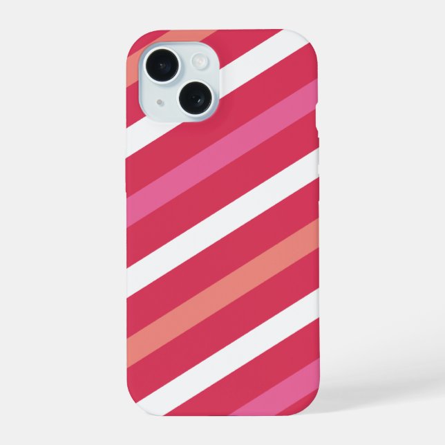 Sweet Cute Candy Stripes Pattern Valentine's Day Iphone Case (Back)