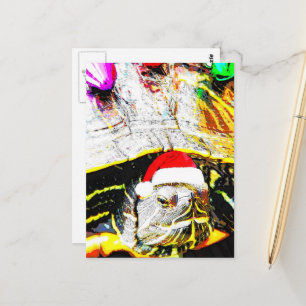Sweet Cute Christmas Turtle Postcard
