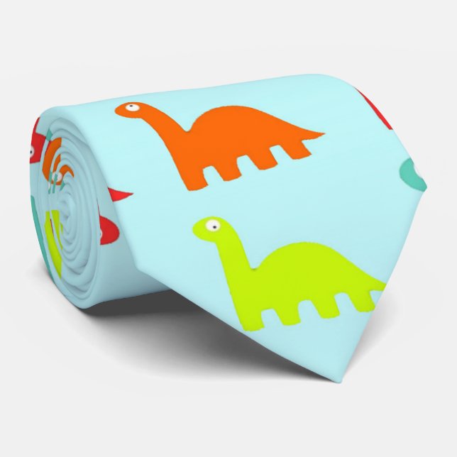 Sweet Cute colorful Dinosaurs Neck Tie (Rolled)
