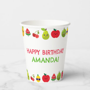 Sweet Cute Fruit Funny Kids Birthday Party Paper Cups