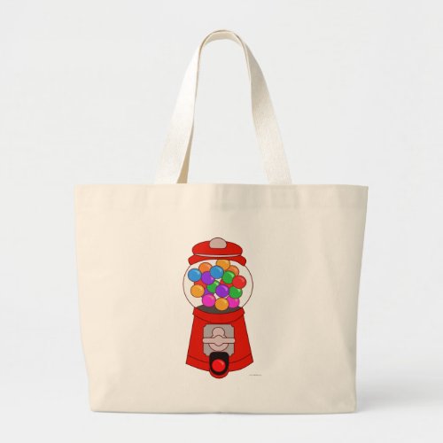Sweet Cute Gumball Machine Cartoon Art  Large Tote Bag