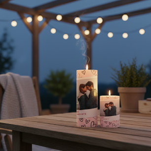 Sweet Cute Happy Valentine Day Couple Romance Love Pillar Candle