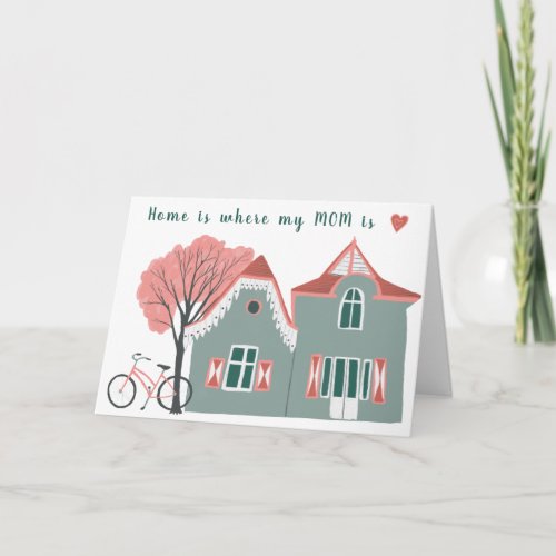 Sweet Cute House Mom Handmade CUSTOM Mothers Day  Card