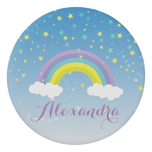 Sweet Cute Illustrated Colorful Rainbow and Stars Eraser