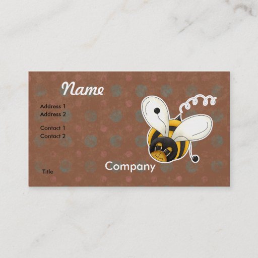 Customizable Sweet Cute Little Bumble Bee Business Card Template