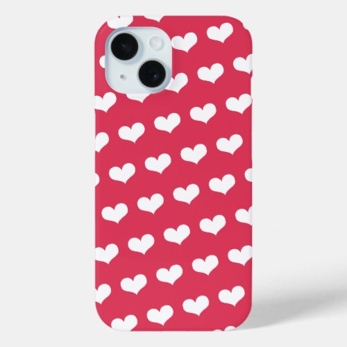 Sweet Cute Love Hearts Pattern Valentines Day iPhone 15 Case