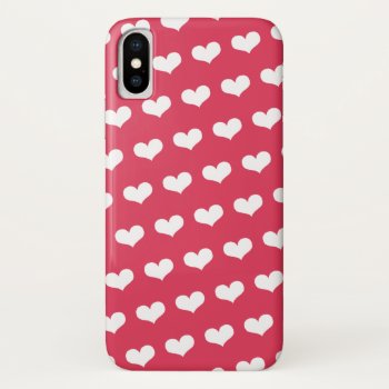 Sweet Cute Love Hearts Pattern Valentine's Day Iphone X Case by fat_fa_tin at Zazzle