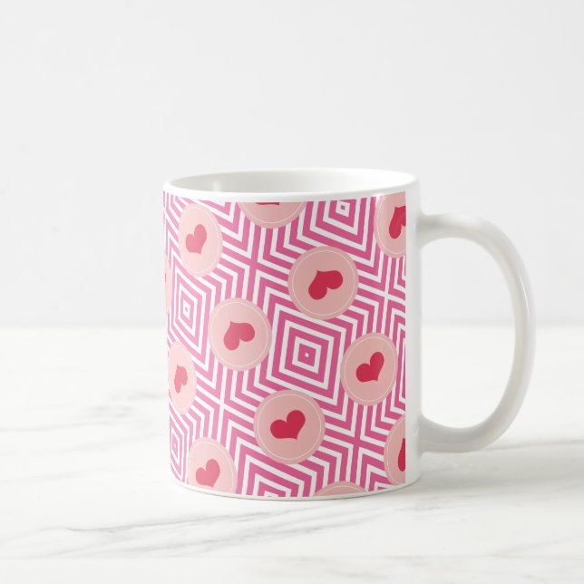 Sweet Cute Love Pink Stripes Valentine's Day Mug (Right)