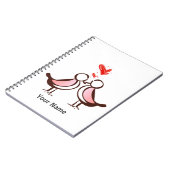 sweet cute lovebirds notebook (Left Side)