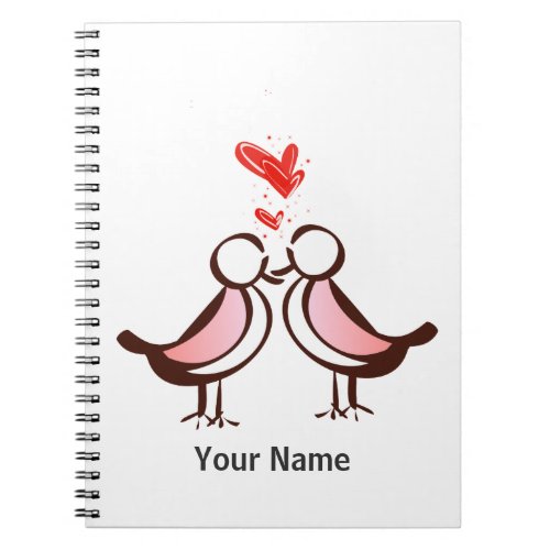sweet cute lovebirds notebook