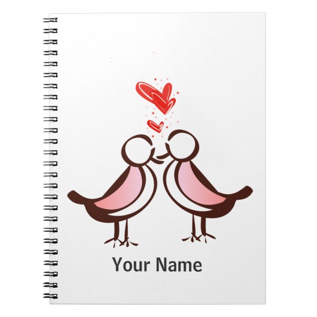 sweet cute lovebirds notebook (Front)