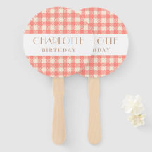 Sweet cute pale pink gingham plaid checked party