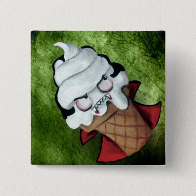 Sweet Cute Vampire Ice Cream Button (Front)