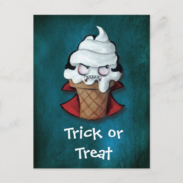 Sweet Cute Vampire Ice Cream Postcard (Front)