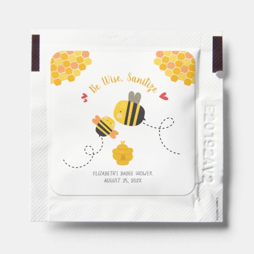 Sweet Cute Yellow Bee Kawaii Baby Shower Thank You Hand Sanitizer Packet