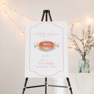 Sweet Cutie Pie Raspberry Baby Shower Welcome Sign