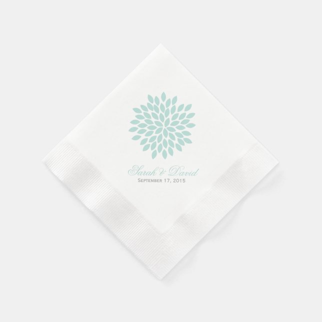 Sweet Dahlias Wedding Paper Napkins (Corner)