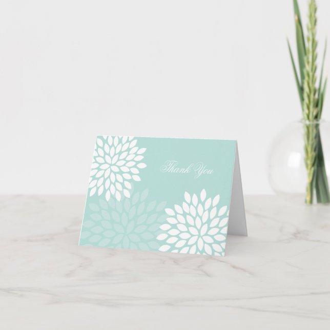 Sweet Dahlias Wedding Thank You Card (Front)