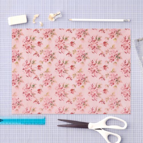 Sweet Dainty Pink Flower Vintage Tissue Paper