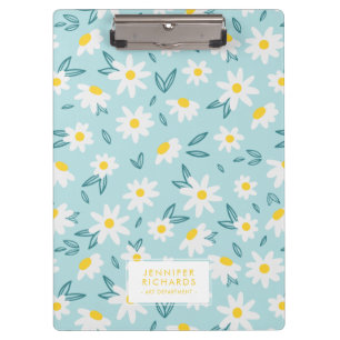 Sweet Daisies Pattern Personalized Clipboard
