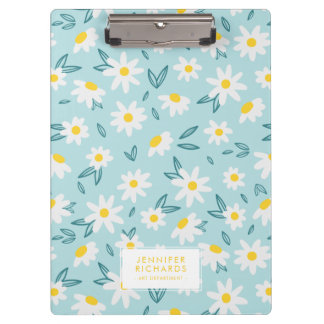 Sweet Daisies Pattern Personalized Clipboard