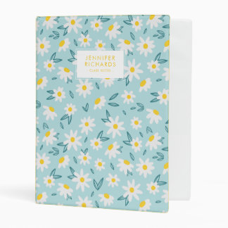 Sweet Daisies Pattern Personalized Mini Binder