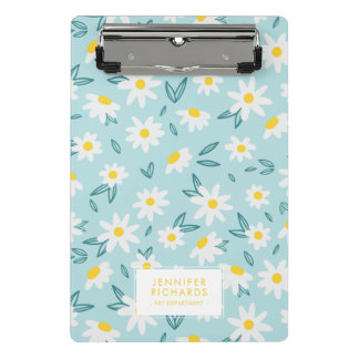 Sweet Daisies Pattern Personalized Mini Clipboard