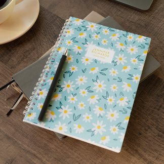 Sweet Daisies Pattern Personalized Notebook