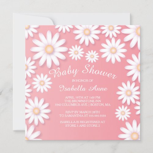 Sweet Daisy Baby Shower Invitation