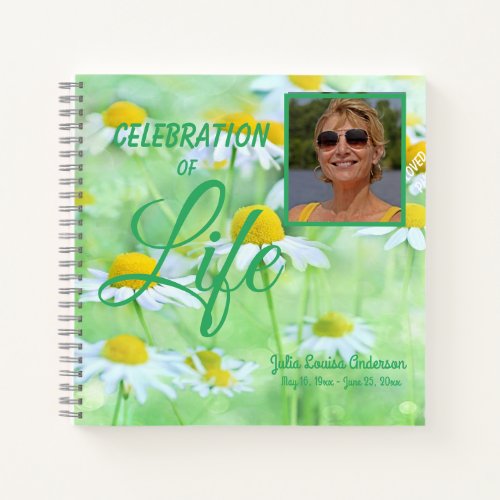 Sweet Daisy Celebration Of Life Photo Guest Book