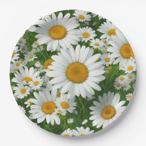 Sweet daisy pattern paper plates