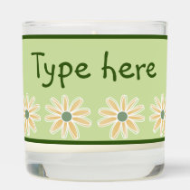 Sweet daisy print with name scented candle