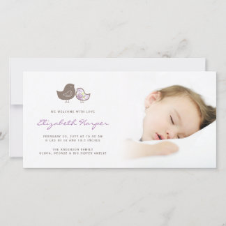 Sweet Damask Chicks Baby Girl Birth Announcement