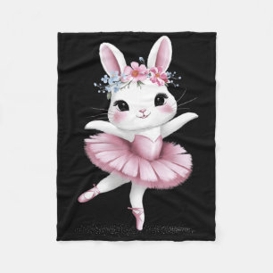 Sweet Dancing Ballerina Bunny Ballet Rabbit Girl E Fleece Blanket
