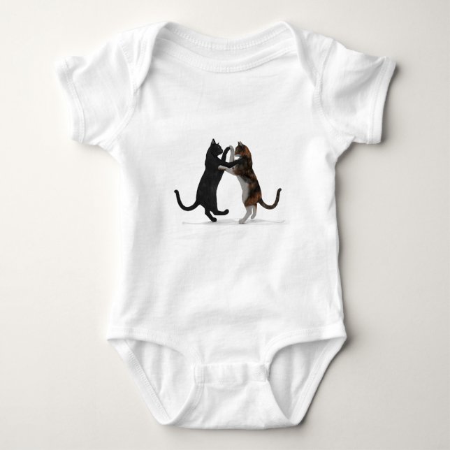 Sweet Dancing Cats Baby Bodysuit (Front)