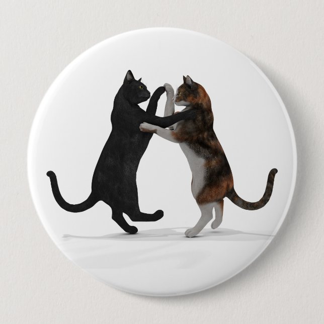 Sweet Dancing Cats Pinback Button (Front)