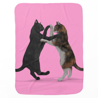 Sweet Dancing Cats Swaddle Blanket