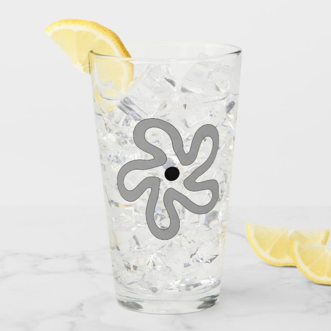 Sweet Dancing Gray Flower Abstract Glass Tumbler