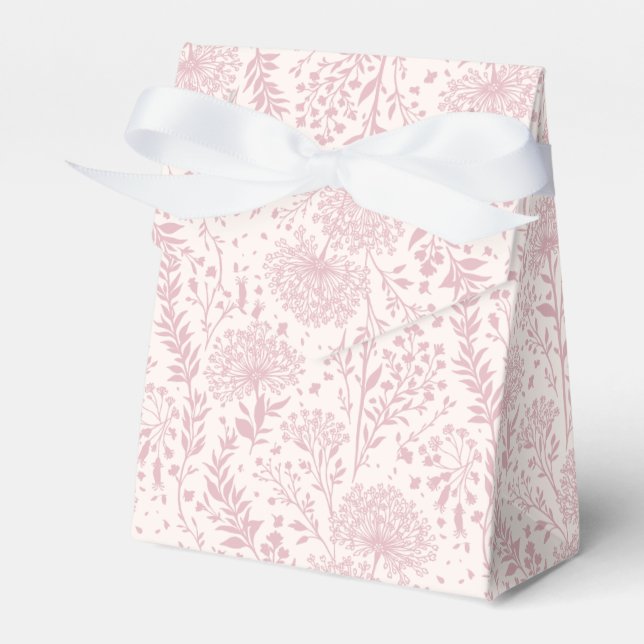 Sweet Dandelion Muted Rose - Neutral Favor Boxes (Front Side)