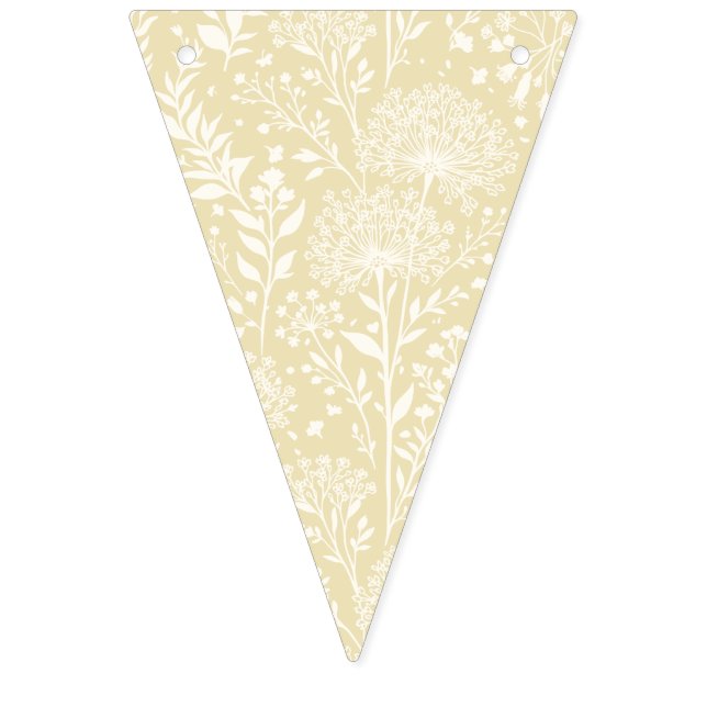 Sweet Dandelion Neutral - Golden Wheat Bunting Flags (First Flag)